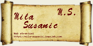 Mila Susanić vizit kartica